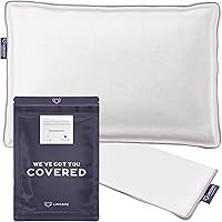 Vista 9 de Lincove Funda protectora de almohada de satén 100% algodón, funda de almohada con cremallera, 500 hilos, algodón de lujo, protector de almohada