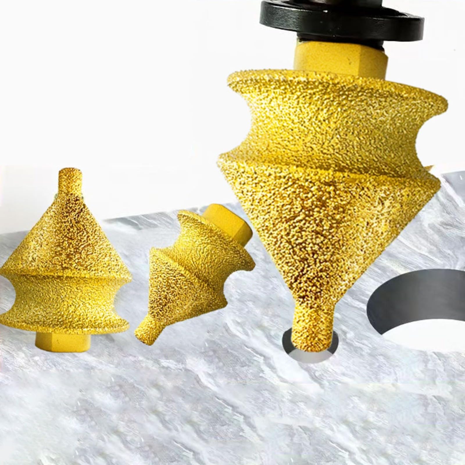 Mèche à chanfreiner conique pour meuleuse d'angle à filetage M10, meule en carbure de silicium émeri pour biseauter le verre, la porcelaine, le carrelage, la pierre de finition (50 mm)