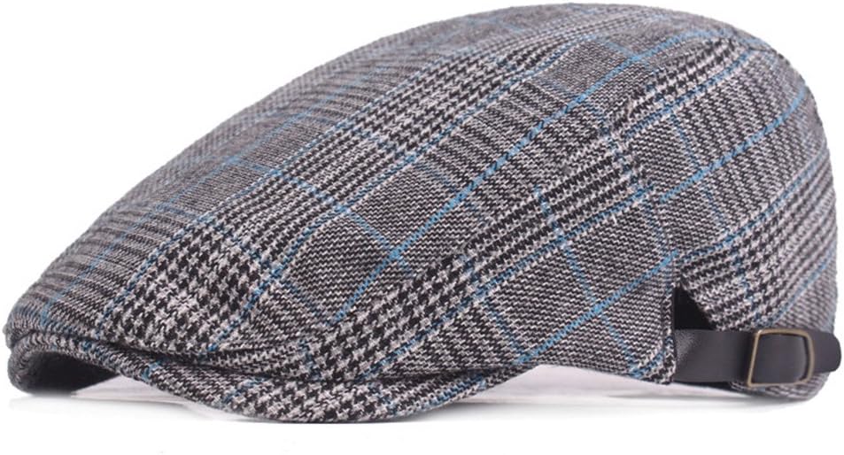Newsboy Cap Beret Men Women Flat Caps Summer Cotton Plaid Hat Outdoors