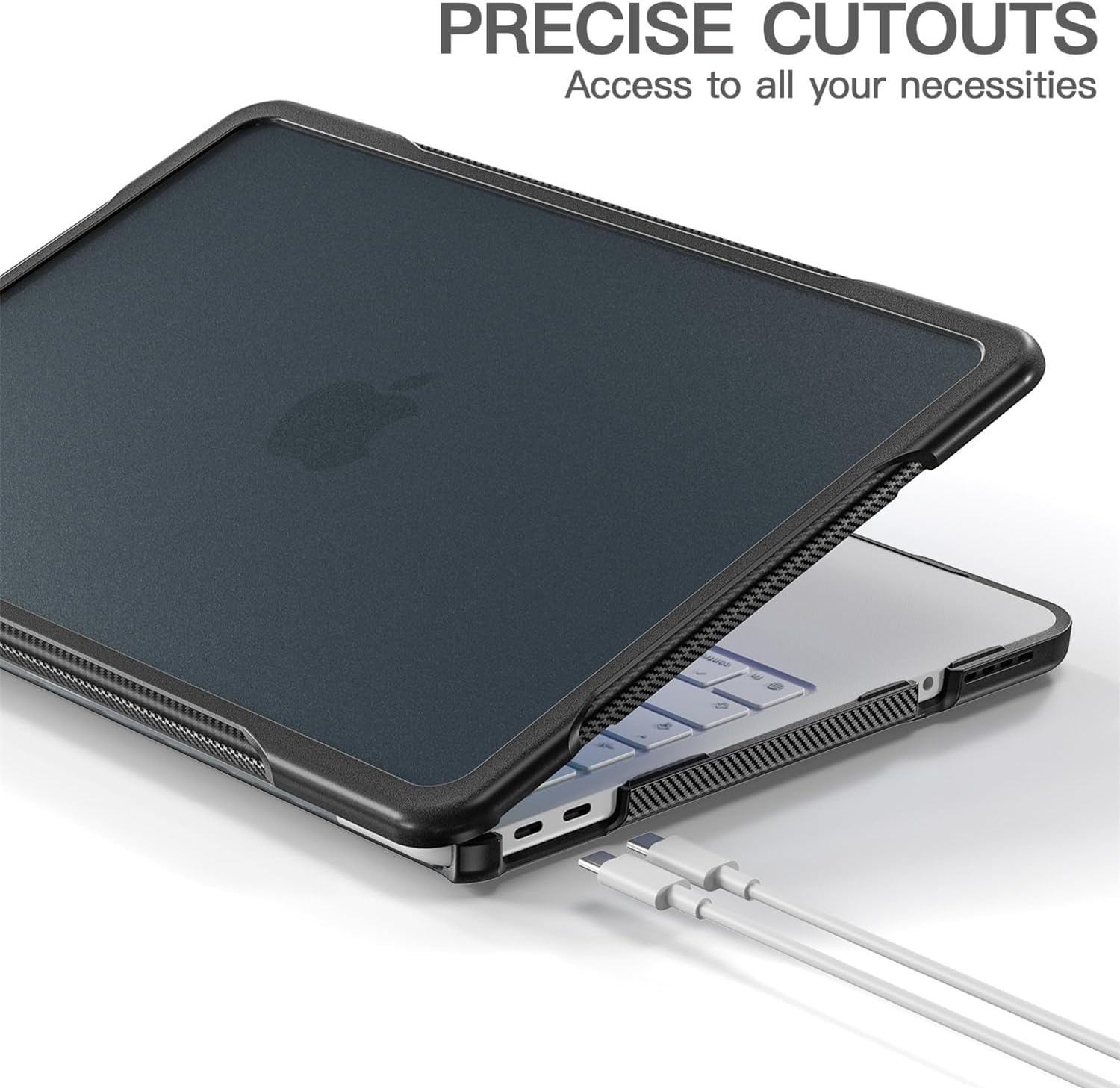 IVY for MacBook Neo Case 13 inch 2026 (Model A3404, A18 Pro Chip), 360° Full-Body Shockproof Protective Case with TPU Bumper & Frosted Hard Shell, High-Speed Heat Dissipation, Slim Fit - Black
