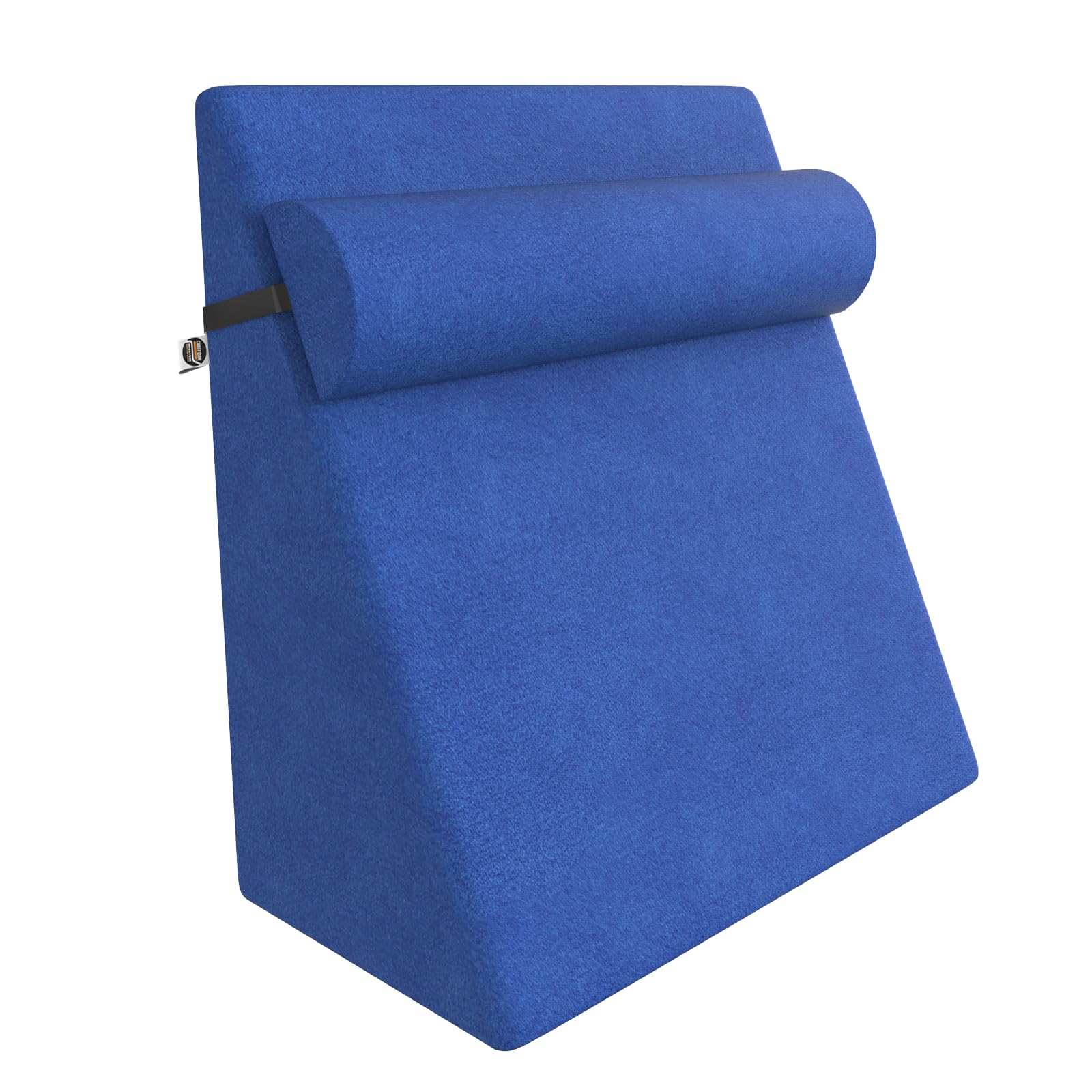 Orthopedic Wedge Pillow with Headrest for Sleeping, Reading & Acid Reflux Relief | Premium Memory Foam Bed Cushion | Ideal for Back Support, Leg Elevation | 18 x 18 x 10 Inch | Blue Velvet-image-19