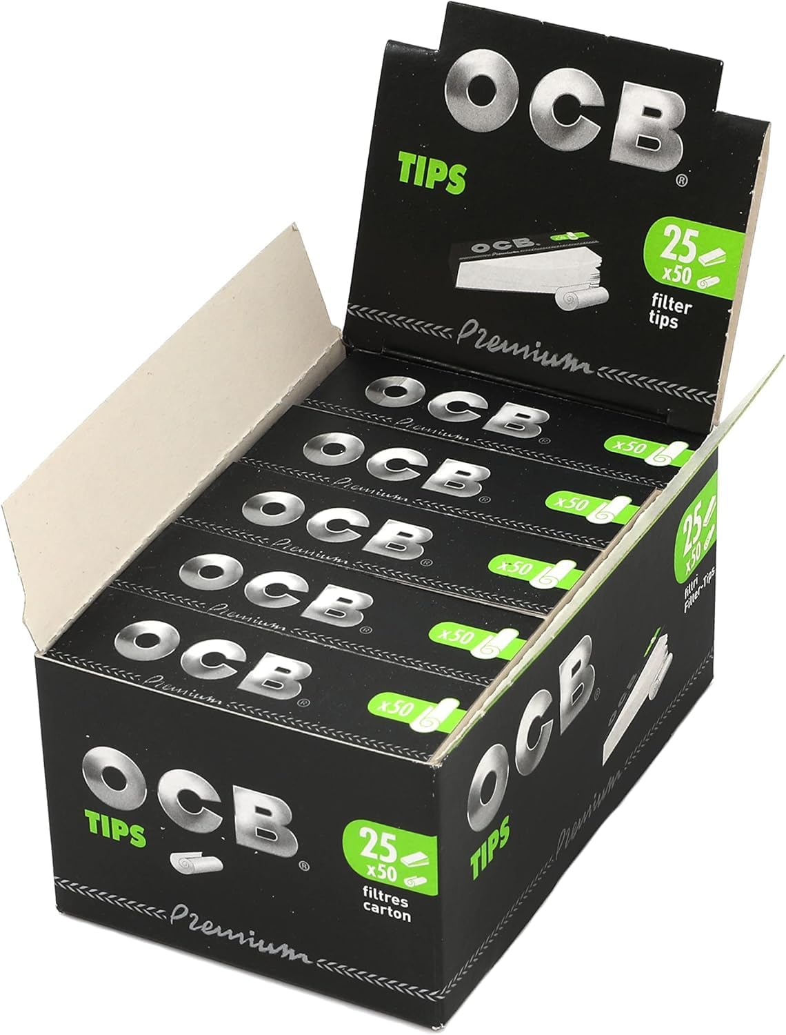 OCB Premium Rolling Paper Filter Tips (25 Booklets)