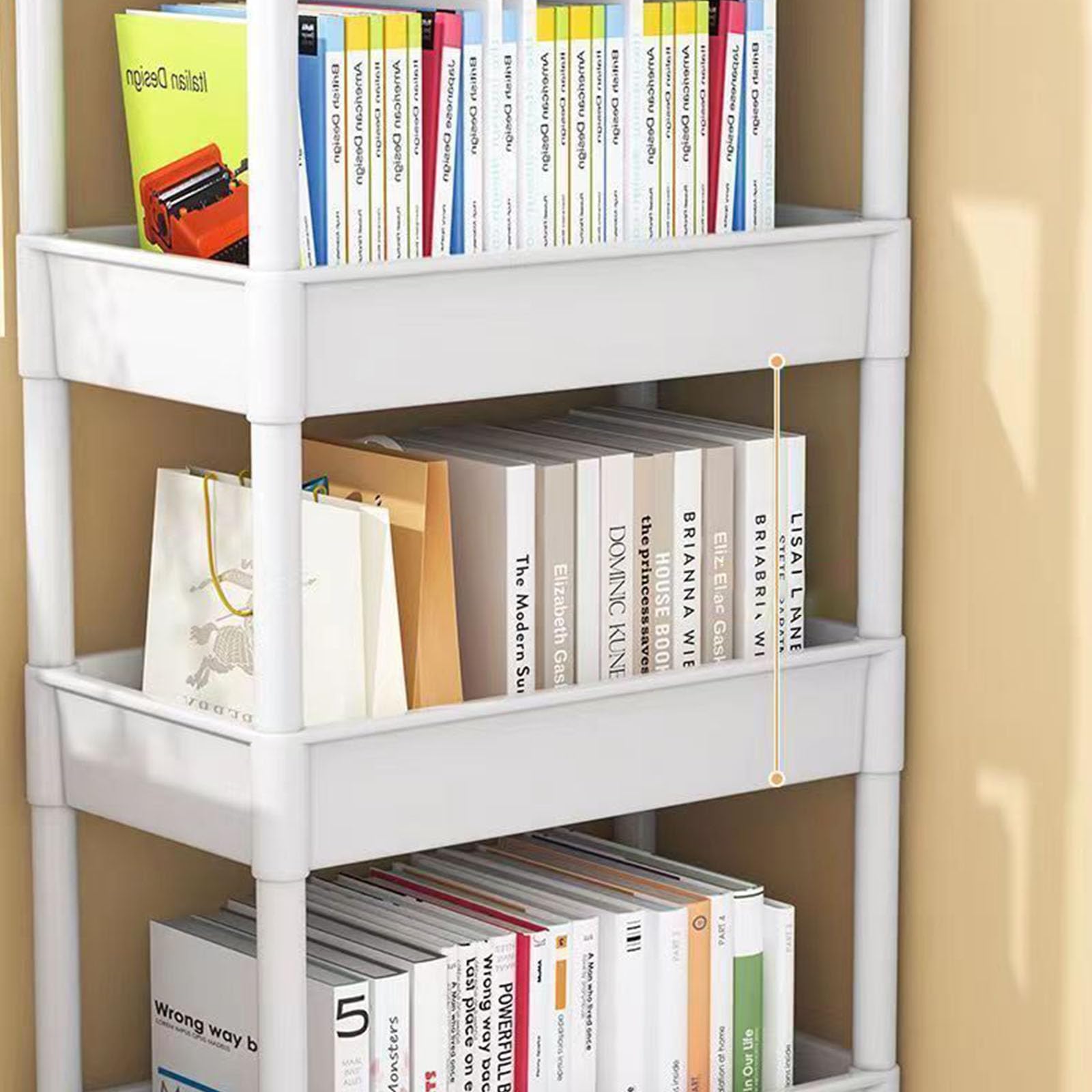 Carrito rodante compacto de 3 estantes, organizador multiuso, estante de almacenamiento móvil para armario, baño, estante rodante ajustable