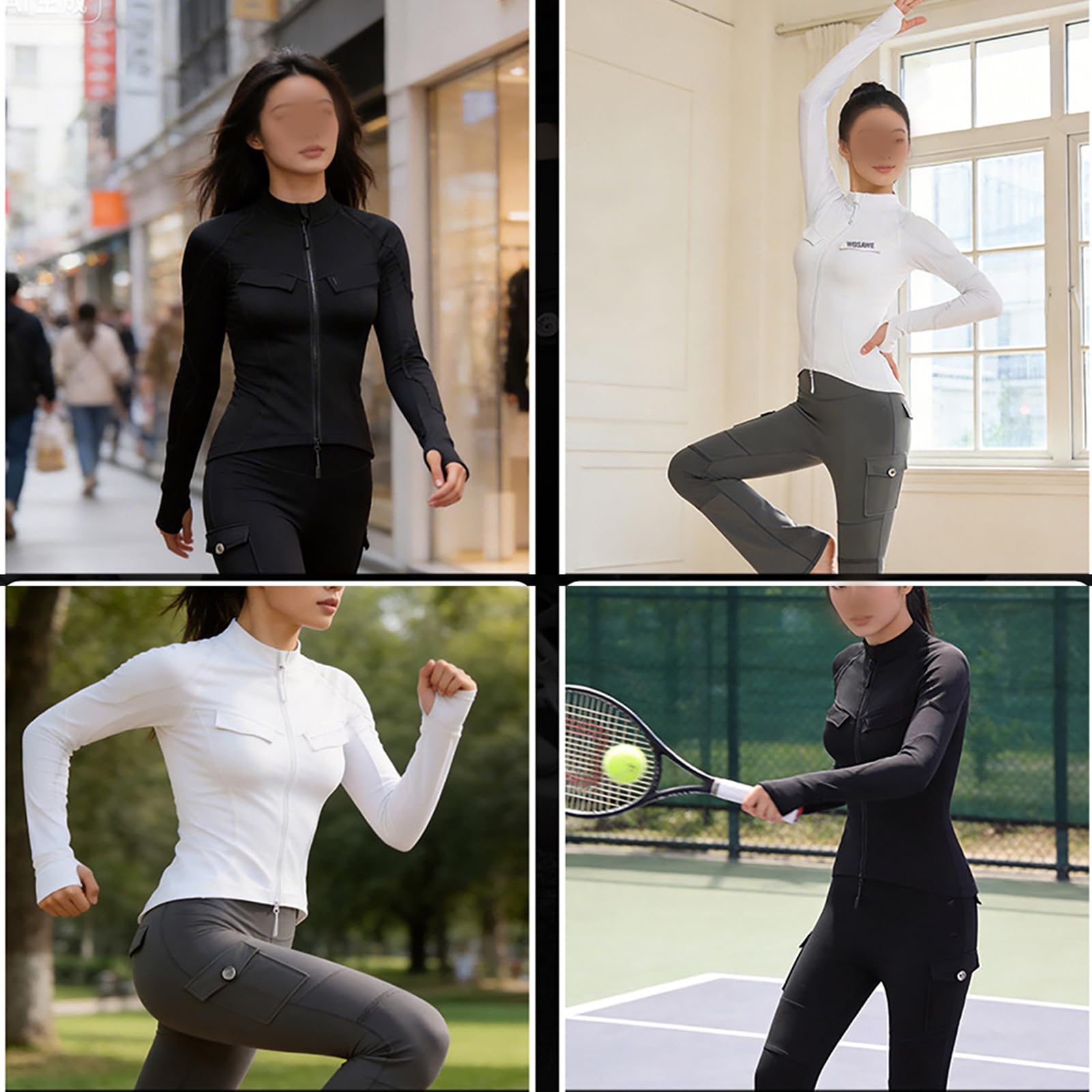 Motorrad-Unterhemd Für Damen Mit Protektoren, Langes, Atmungsaktives Slim-Fit-Shirt Mit Herausnehmbaren Protektoren Und Durchgehendem Reißverschluss, Reflektierendem Design