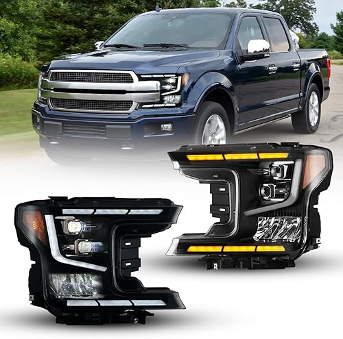 Nixon Offroad Faros delanteros de proyector para Ford F150 2018-2020, modos de iluminación funcional LED completos DRLseñal de giro