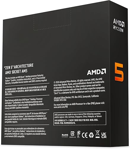 Miniatura 5 de AMD Procesador de escritorio desbloqueado Ryzen 5 9600X de 6 núcleos y 12 hilos