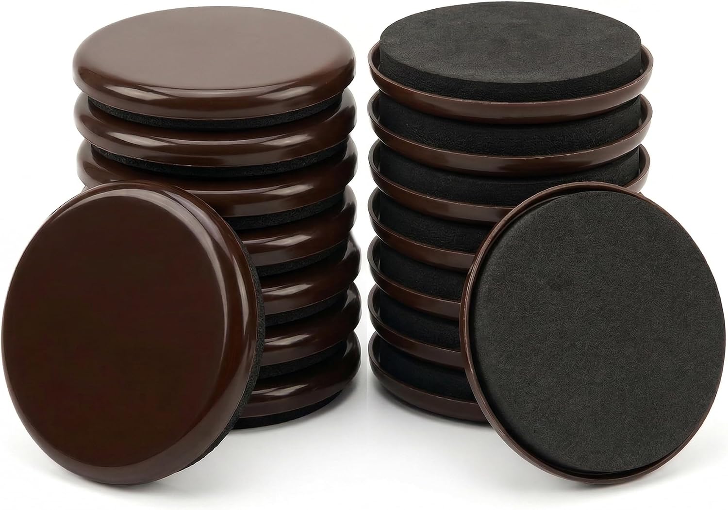 16PCS Furniture Sliders for Carpet, 3 1/2" Reusable Circular | Suitable for protecting appliances and heavy furniture. Includes moving pads for safe, easy sliding.