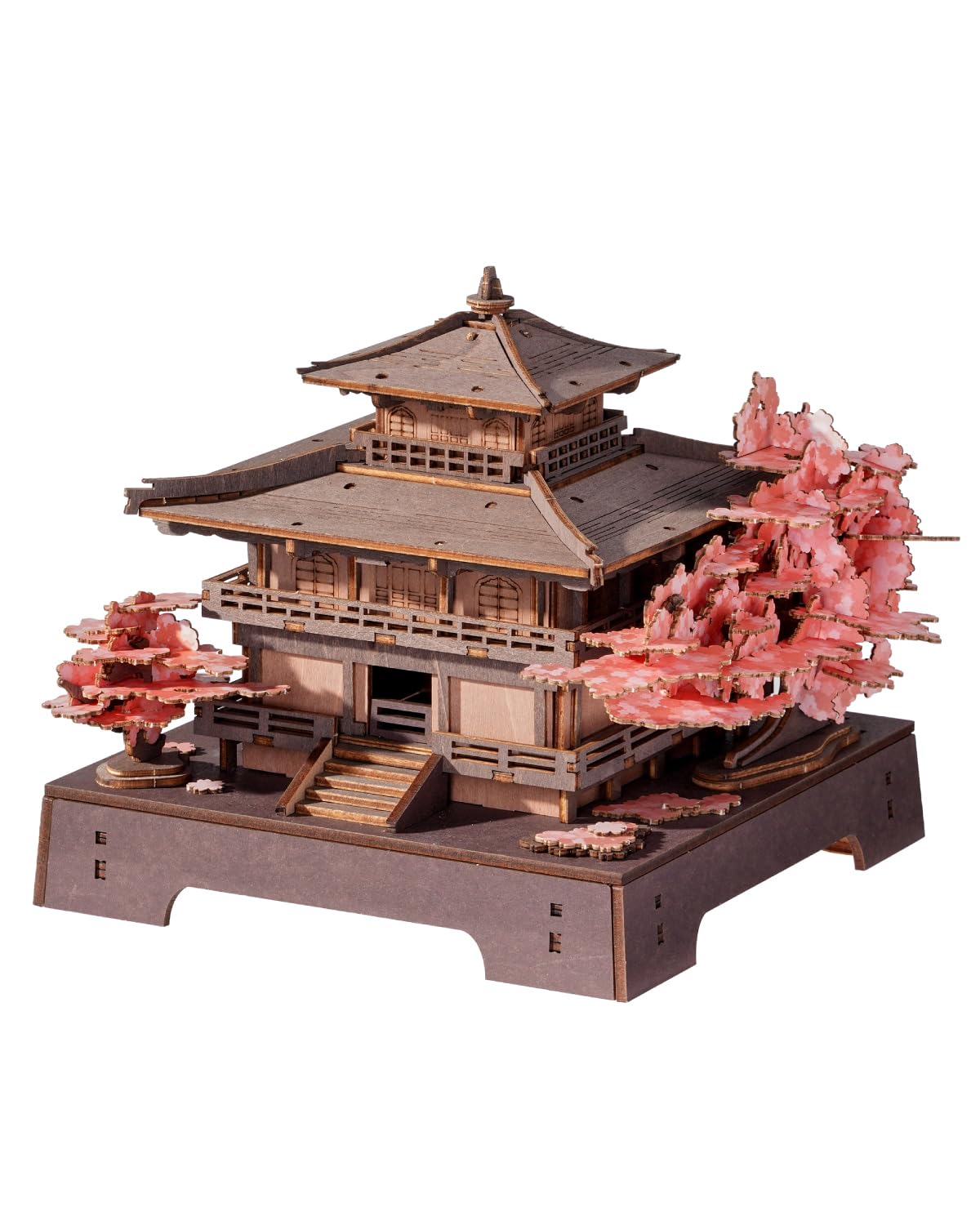 ROBOTIME 3D Puzzle Sakura, Wooden Model Kits for Adults, Japanese Style, Classic Architecture DIY Model Kits to Build, Gifts for Adults and Teens(Sakura Pavilion)