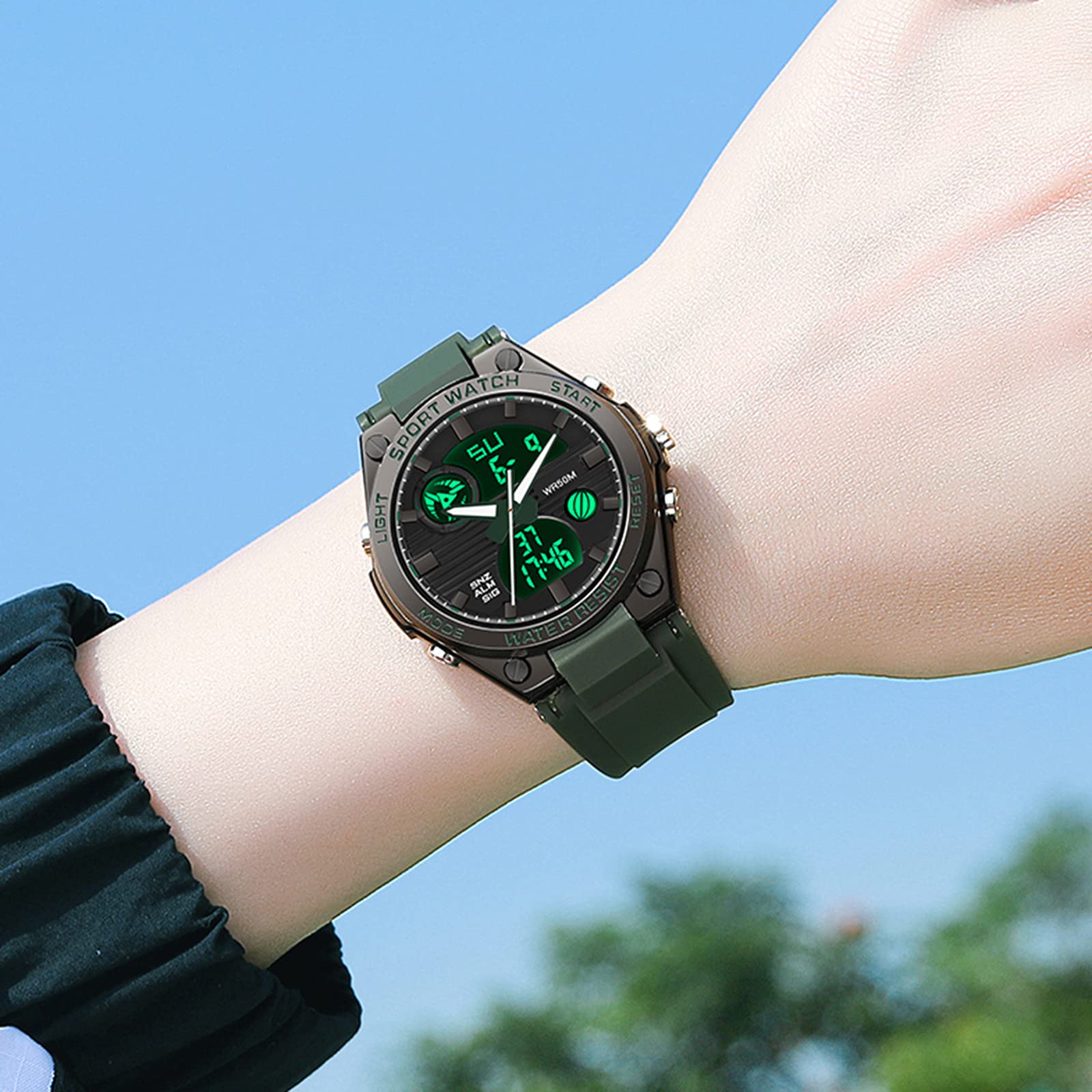 Orologio digitale da donna con cinturino in silicone impermeabile da 50 m, orologio digitale per ragazza ragazzo analogico digitale con allarme data LED per bambini elettronico