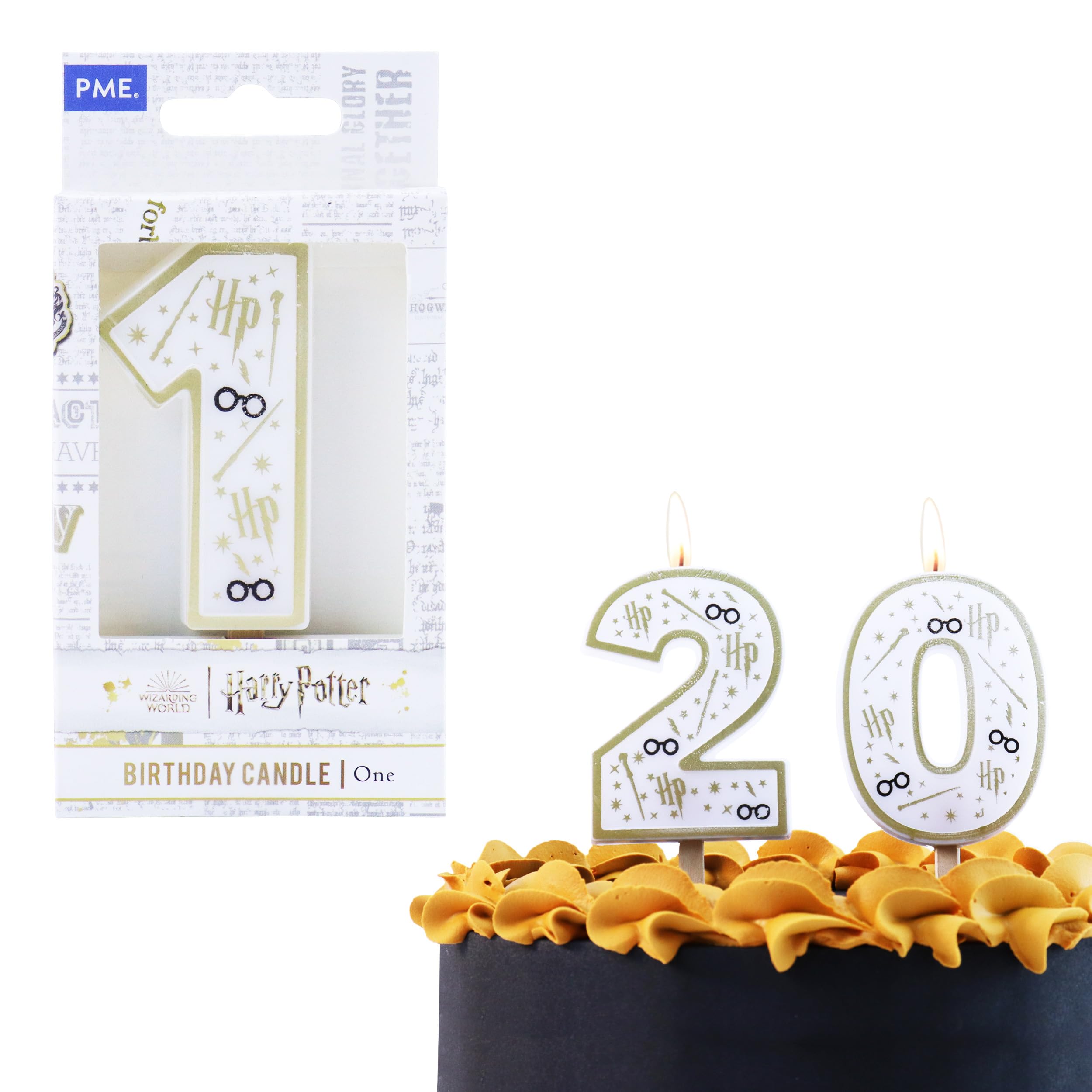 PME Harry Potter Birthday Candle, Number 1, Gold