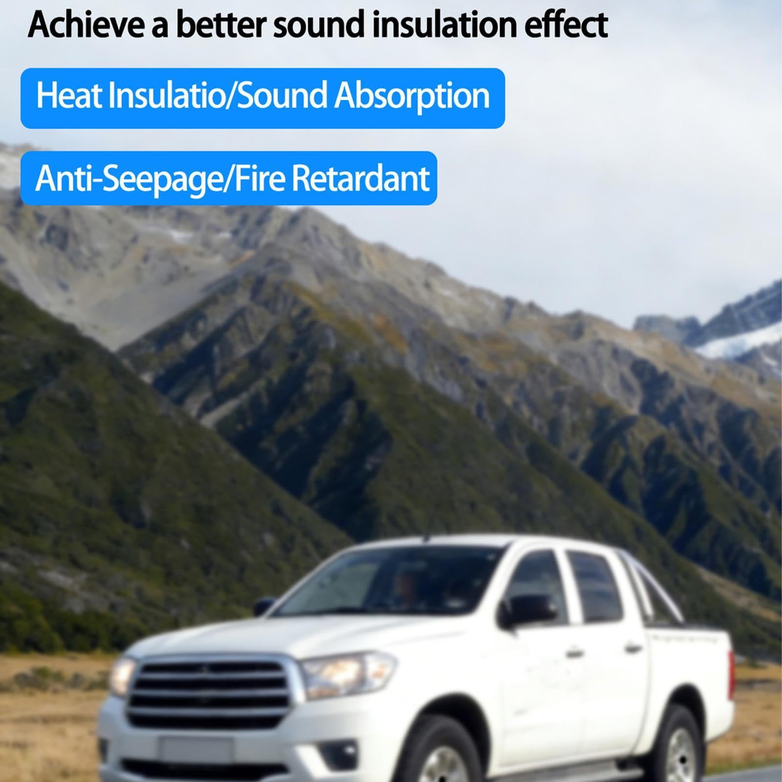 Auto-Sounddämmmatte 200x50cm selbstklebend, zuschneidbare Wärmeisolierung | Dämmmaterial für Wohnmobile Fahrzeug-Schalldämmung für Sommer