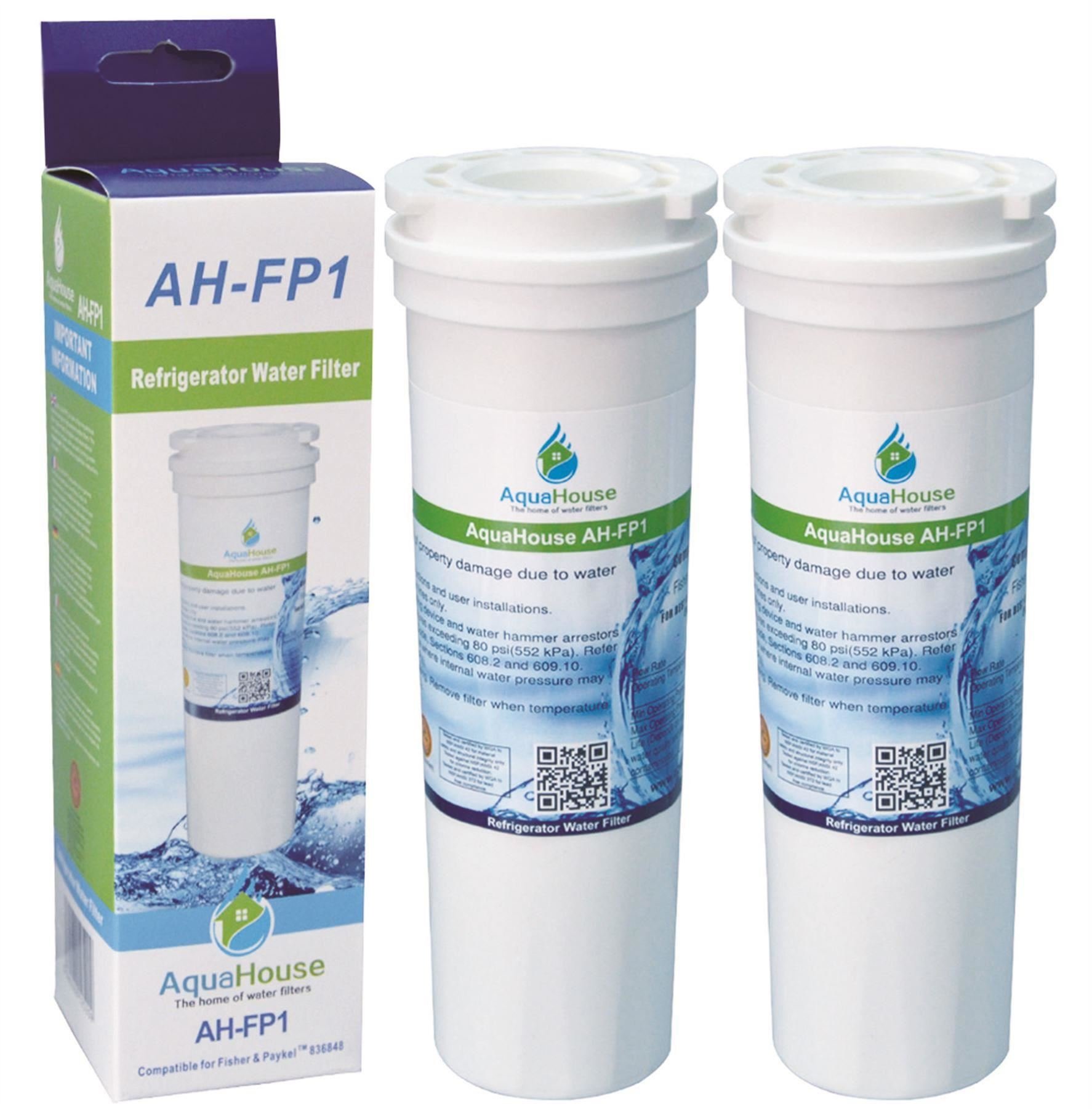 Filtre à eau réfrigérateur Fisher & Paykel 836848 836860 67003662 cartouche AquaHouse AH-FP1