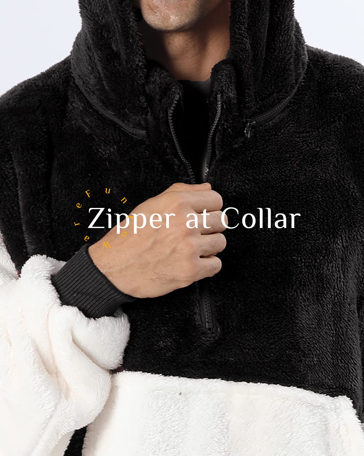 Argstar Coperta con Maniche Oversize Cappuccio da Donna e Uomo, Coperta Portatile Sherpa per Adulti Comoda Calda Felpa Cappuccio con Tasca Profonda Manica Elastica (Nero Ispessito Allungato)