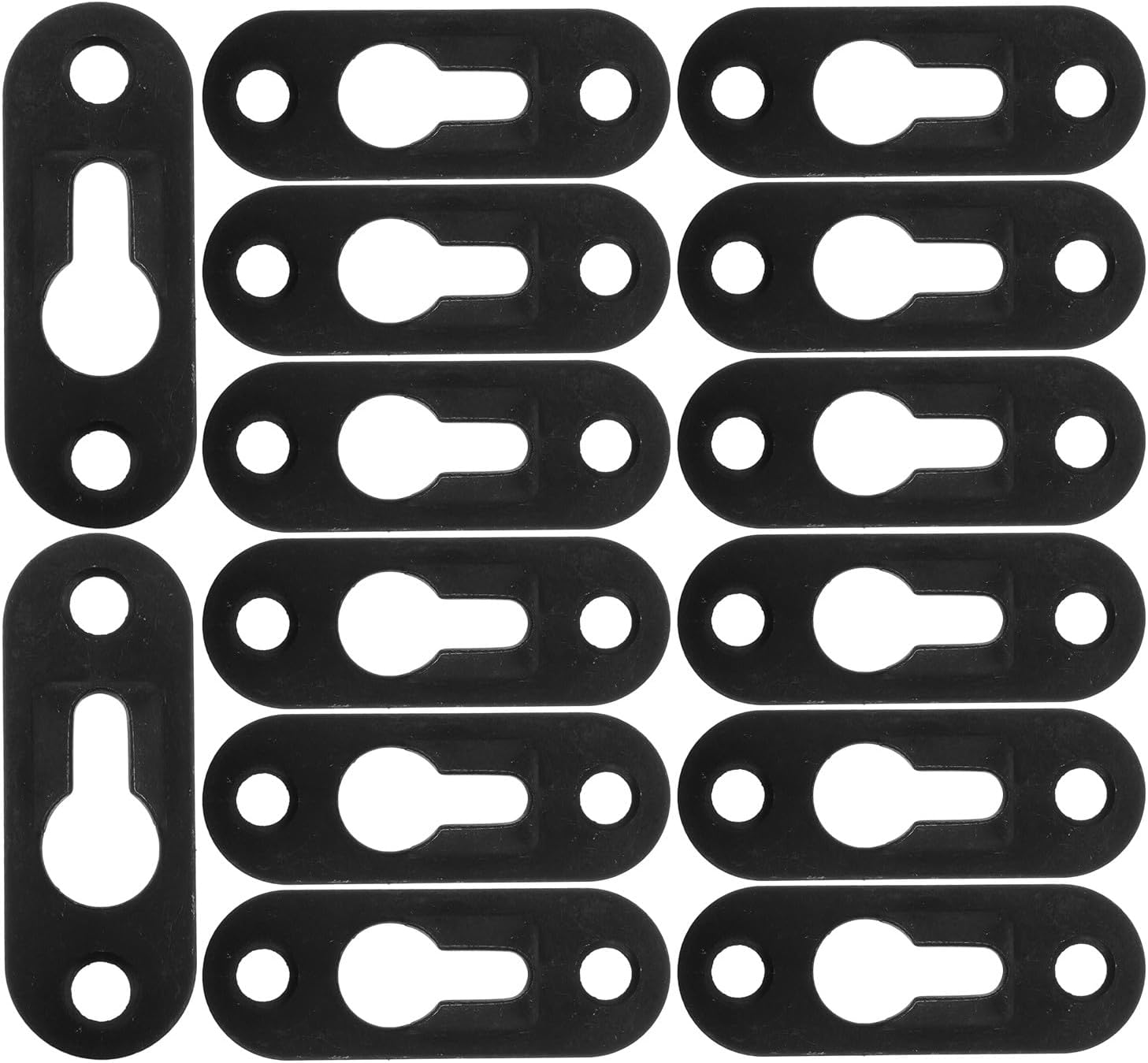 30pcs Metal Keyhole Fasteners Picture Hanging Brackets with Black Metal Hooks for Photo Frames and Mirrors, Compatible with M3 Screws, Wall Mounting Hardware for Home Decor