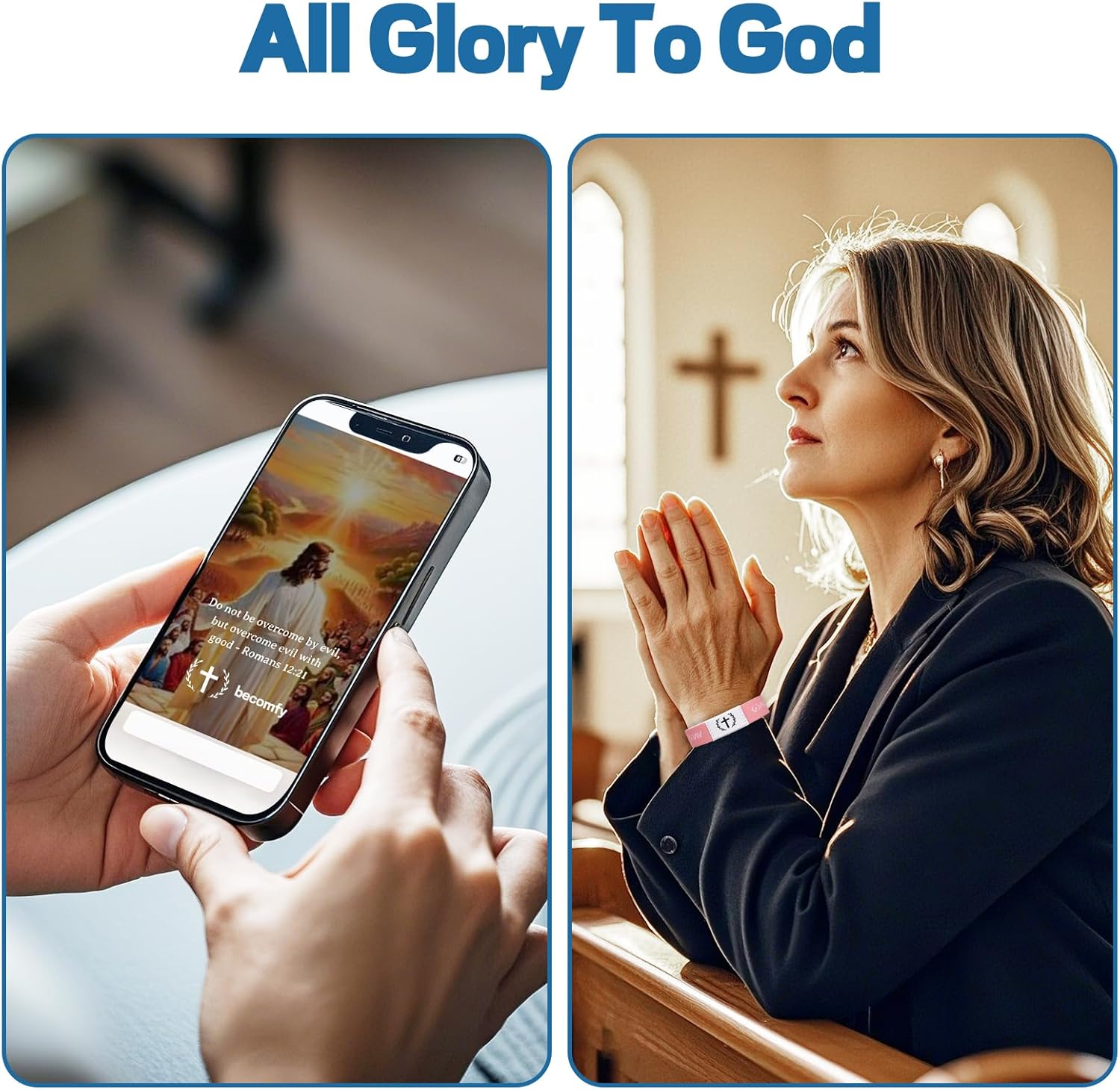 BECOMFY Customizable Bible Verse Bracelets | Adjustable Christian Faith Jewelry, Editable Link Daily Bible Verse Bracelet for Men Women Teens, Personalized Spiritual Bracelet Gift - Image 5