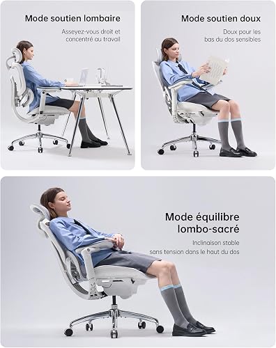 SIHOO Doro C300 V2 Ergonomic Office Chair, Mesh Desk Chair with 8D Armrests & Rotating Lumbar Support, Breathable Computer Chair with 3D Headrest, Seat Depth Adjustment & Tilt for Home Office - 5