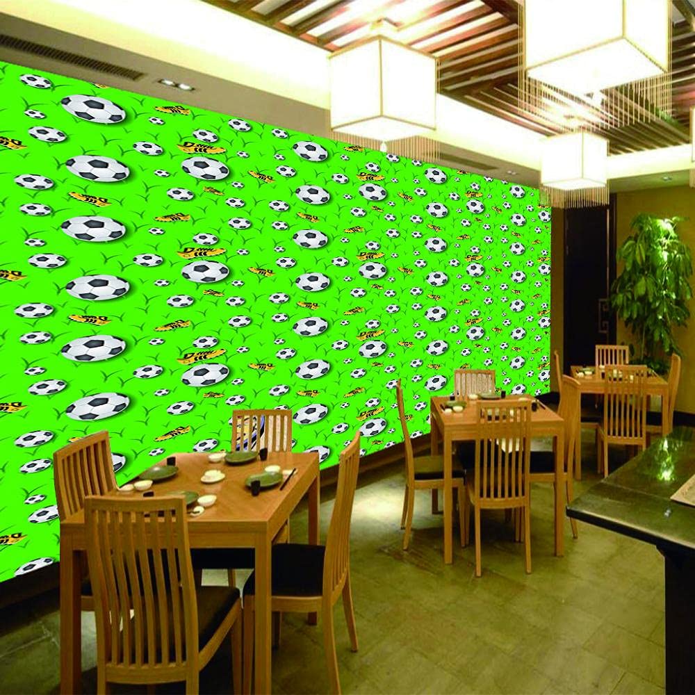 Adesivo da parete 3D da parete con calcio verde, per soggiorno, camera da letto, cameretta dei bambini, 250 cm x 175 cm