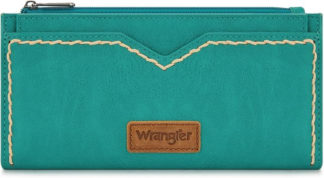 Montana West Wrangler Womens Wallets Bifold RFID Blocking Wallets for Women Clutch Crdeit Card Holder with Zipper Coin Pockets