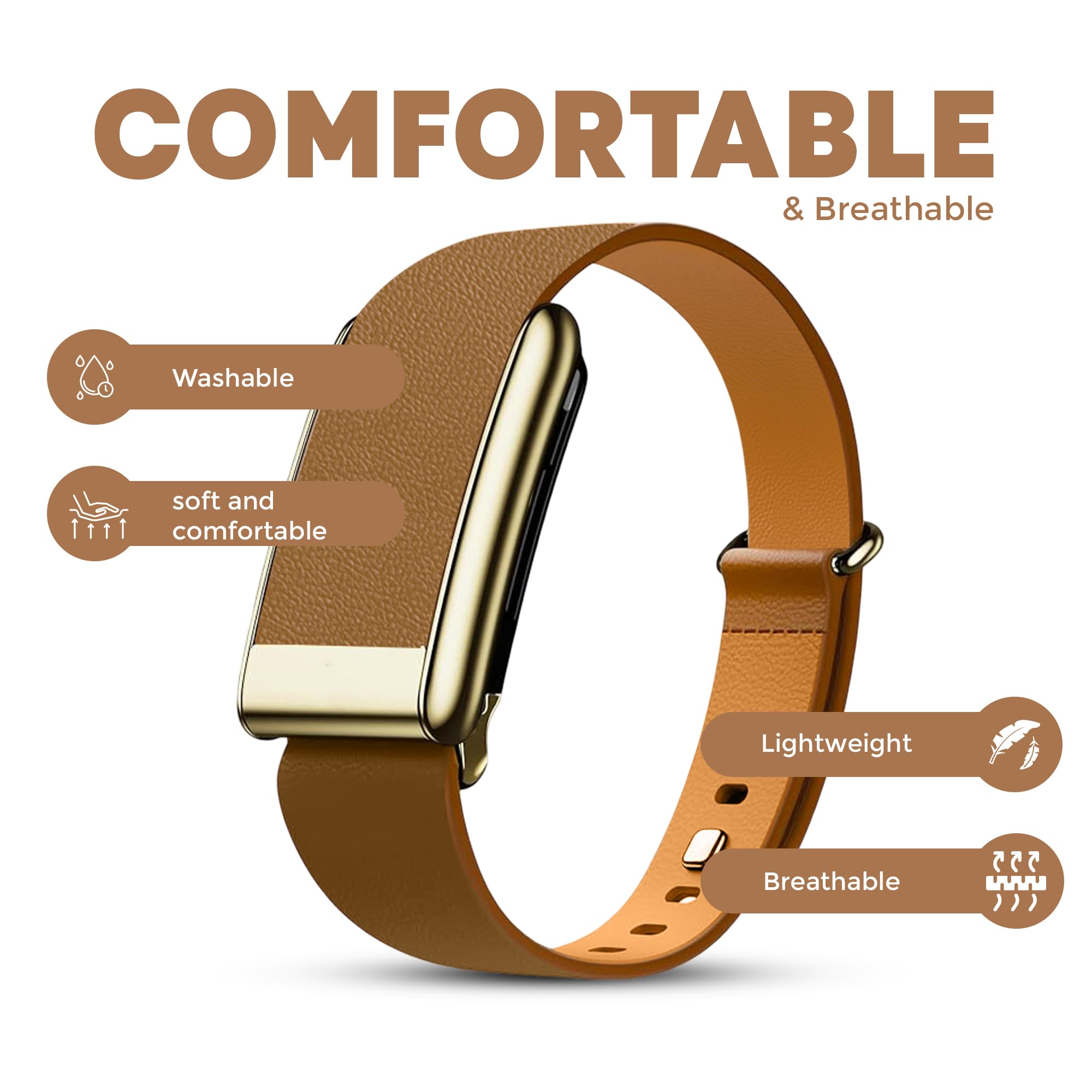 DADO Luxuriöses konisches Leder-Ersatzband, kompatibel mit WHOOP 5.0, One, Peak und Life Fitness-Tracker, langlebig und bequem, nicht für Whoop Gen 4 geeignet