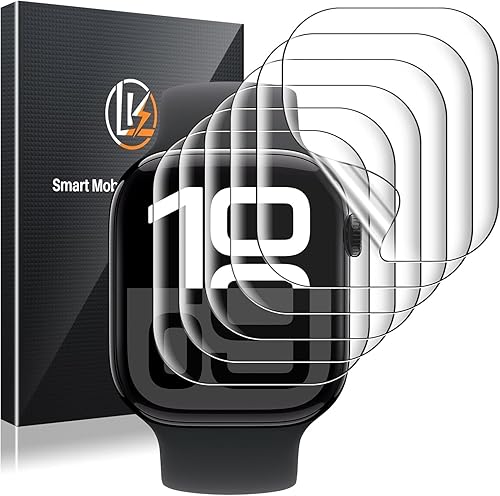 Miniatura 34 de LK Paquete de 8 protectores de pantalla para Apple Watch de 1.732 pulgadas Series 6/5 SE2 [película suave mejorada] [autorreparación] película