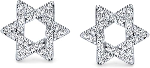 Miniatura 2 de Traditional Magen Judaica Hanukkah Star of David Necklace Cleat Black Blue CZ, 14K Gold Plated .925 Silver Pendant for Women & Teens