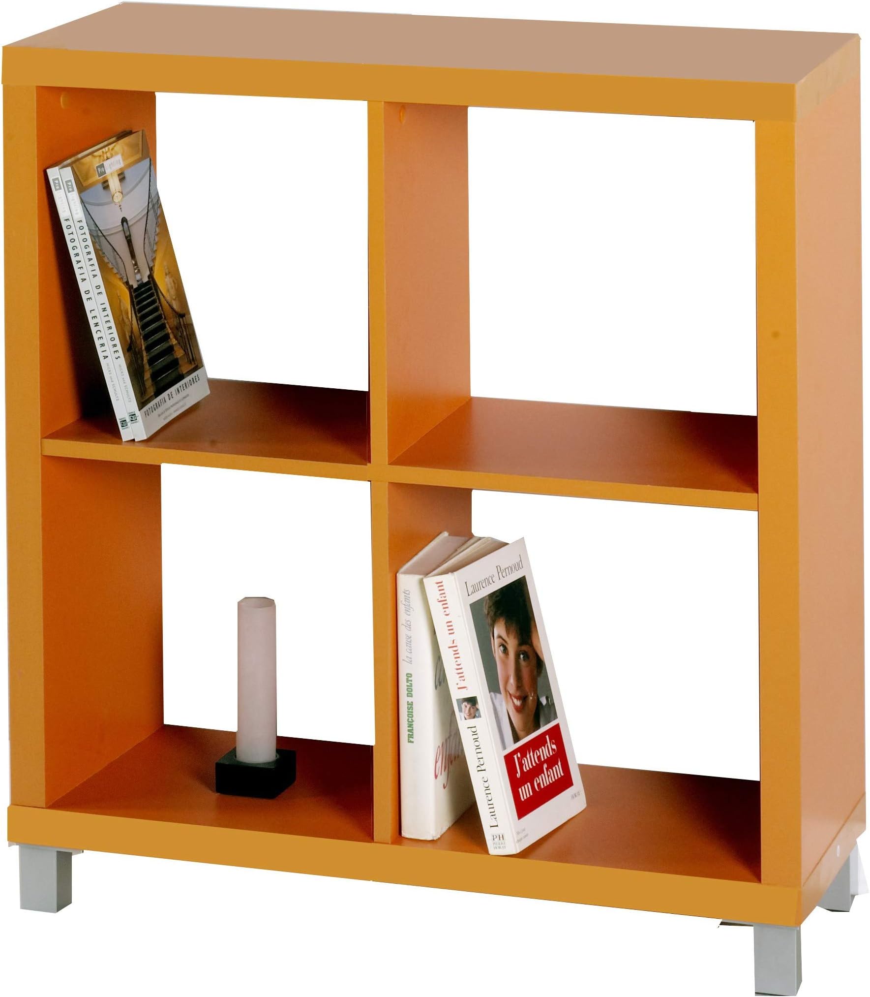 Kit Closet Kubox - Bookcase, 4 Hole Orange