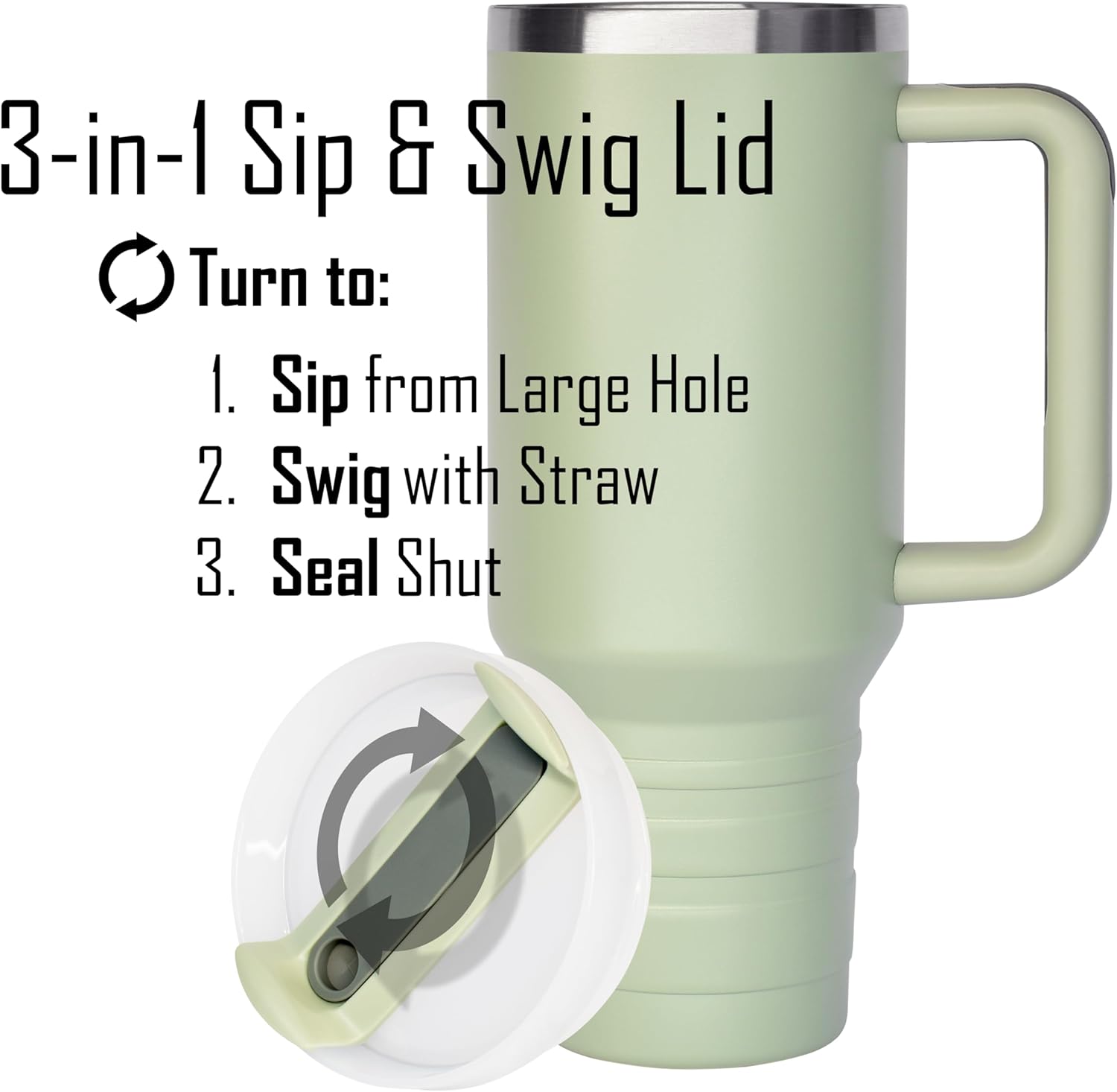 40oz Tumbler with Lid and Straw - Reusable Double Wall Insulated Stainless Steel Water Bottle and Coffee Cup to Keep Hot and Cold Beverages for Hours, Travel Mug, Fits in Cupholder - Eucalyptus - Image 2