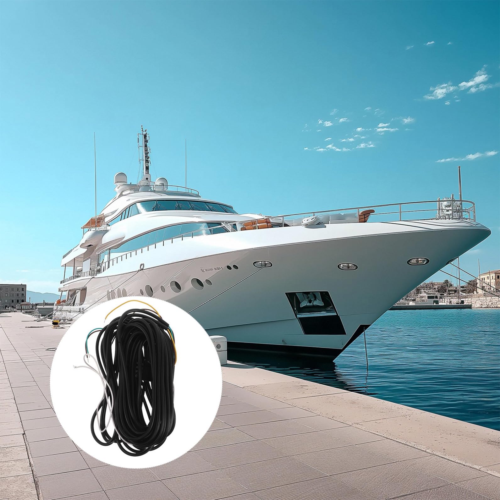 Abaodam Kit de Cableado para Remolque de Cables Extensión de Pies con Arnés de PVC Conexión Rápida y Duradera para Remolques RV Barcos y Utilidad Exteriores