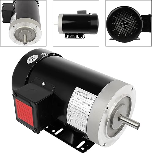 Miniatura 5 de 2HP Motor eléctrico 1750RPM de propósito general Trifásico 56C Motor TEFC 230460V 58 "Diámetro del eje 4 Polo 60HZ