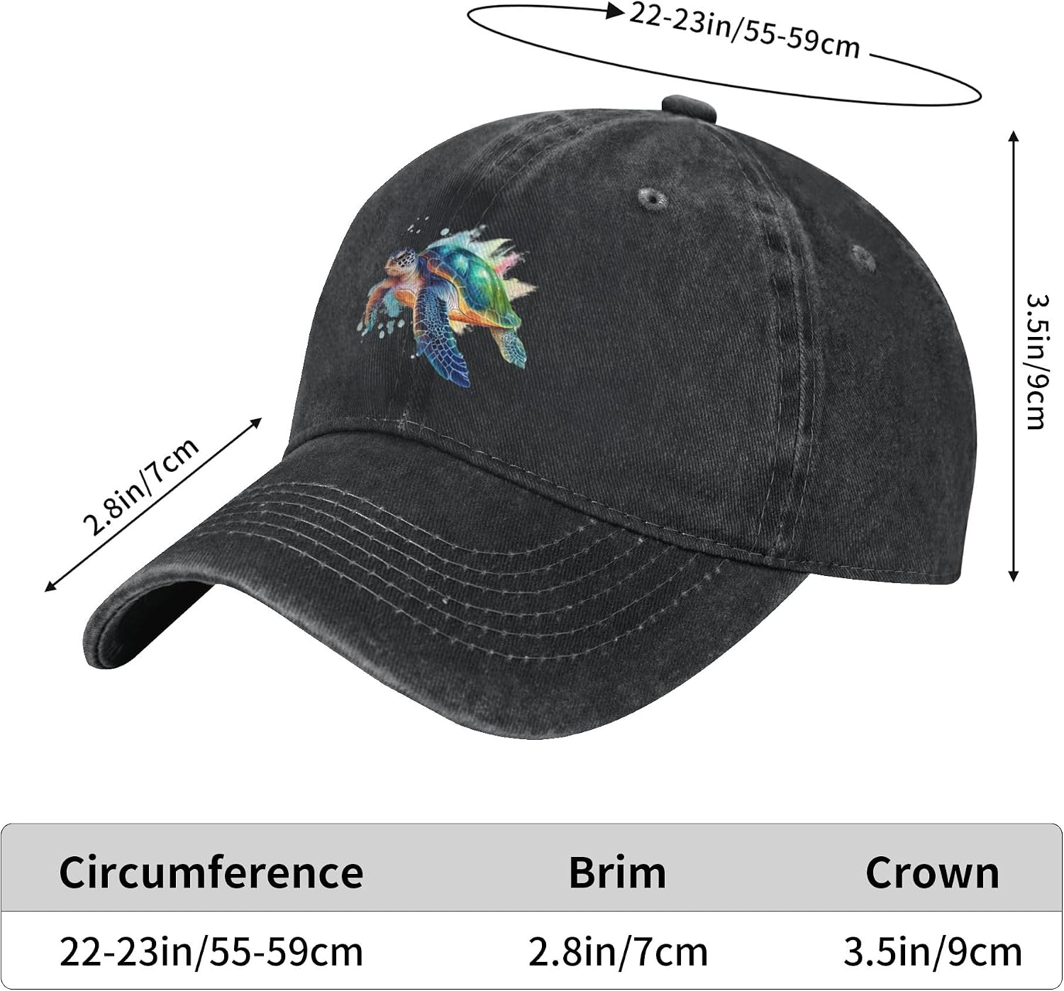 Printed Baseball Cap Adjustable Vintage Washed Distressed Denim Trucker Hat for Women Men image 3