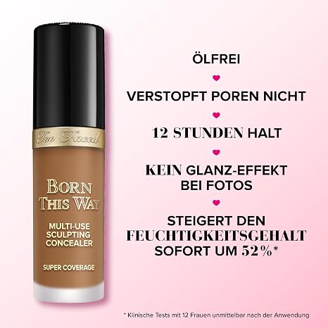 Too Faced Born This Way Super Coverage Multi-Use Concealer High Coverage Oil Free Long Lasting and Moisturising 13.5 ml