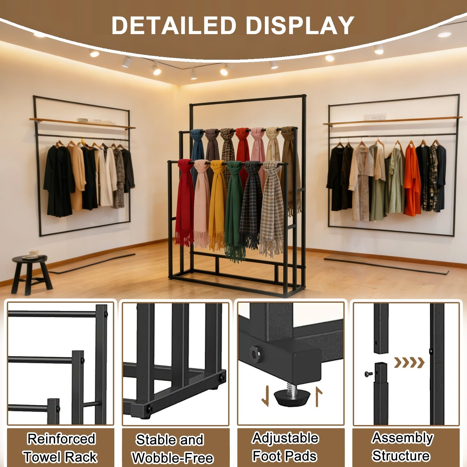 Toallero independiente para toallas de baño de gran tamaño, soporte de metal resistente con diseño elegante, organizador de baño