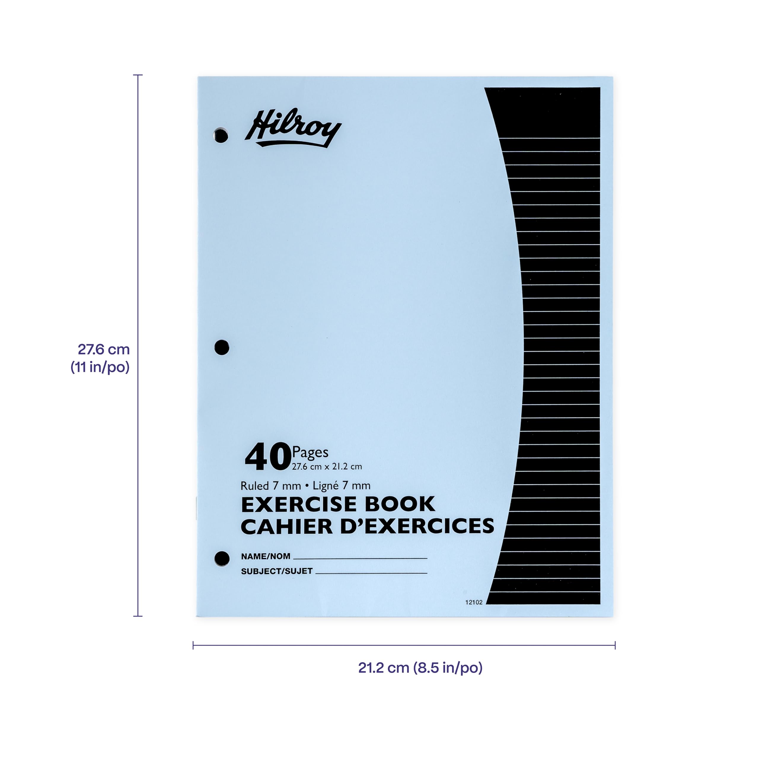 Amazon.co.jp: Hilroy Stitched Exercise Book, 3 Hole Punched, 4
