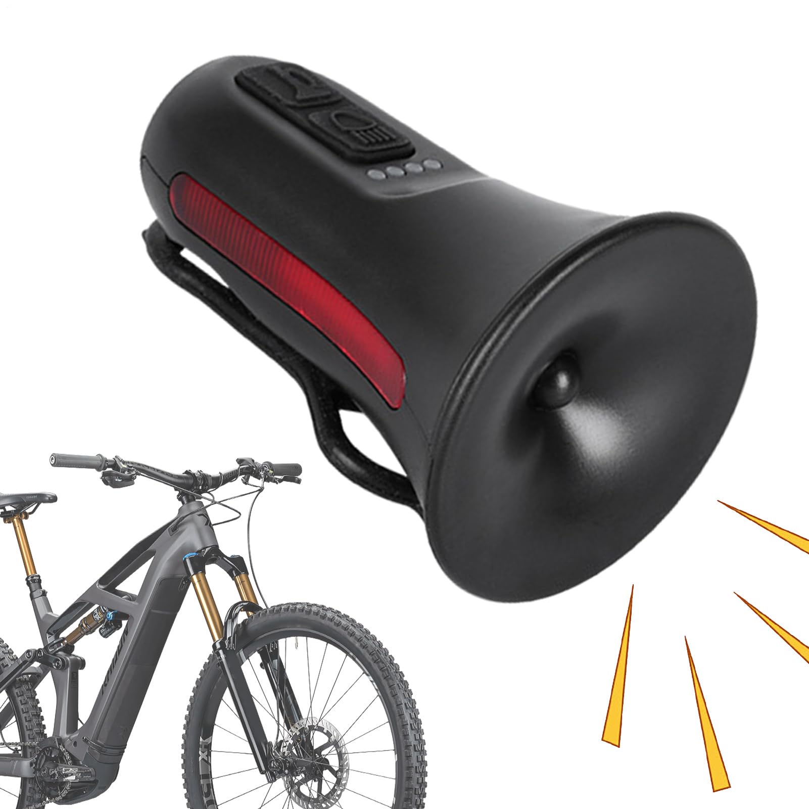 Horn Rechargeable | Bike Ring Handlebar Horn | Bell USB Rechargeable with Lights & Sound Modes, Safety Alert Scooter Bell
