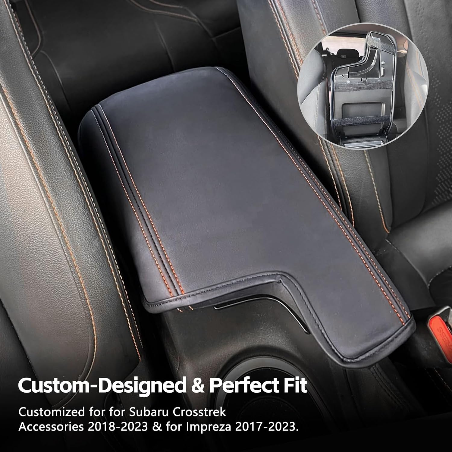 for Subaru Crosstrek 2018-2023 and Impreza 2017-2023 Center Console Armrest Cover, Anti-Scratch Middle Console Lid Cover, Car Interior Decoration Accessories
