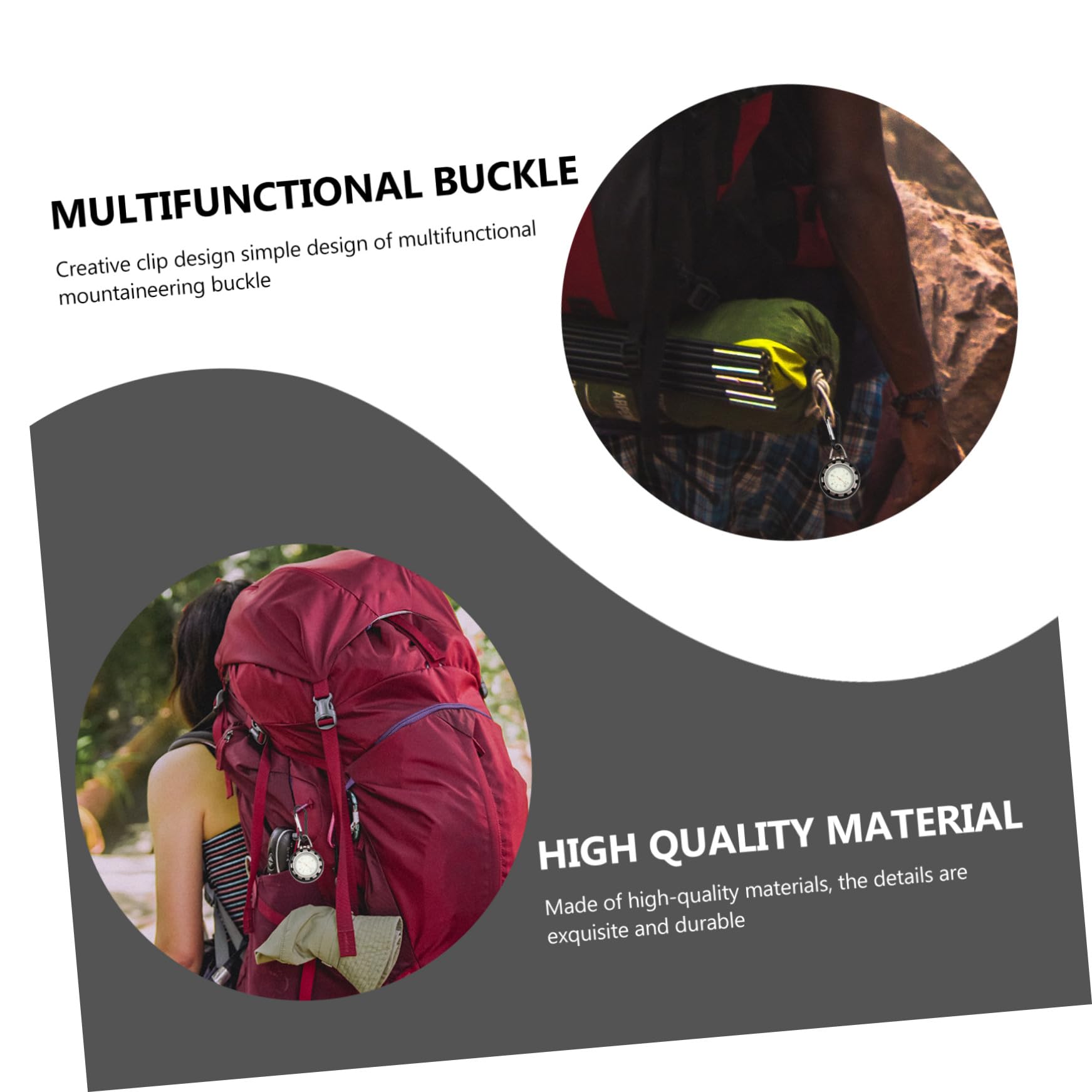 SOIMISS 3 STK Backpacker-Clip-Uhr taschenuhr Outdoor Uhr uhrn Sports Watch Multifunktionsuhr fortschrittliches Material watchxh Uhren für glattes Haar fob betrachten Ansteckuhr Gürteluhr