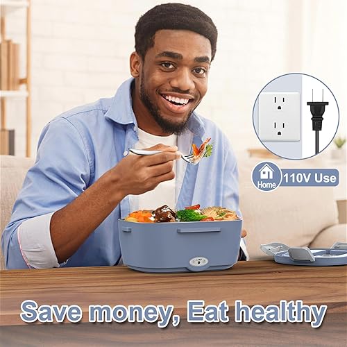 Miniatura 4 de Fiambrera eléctrica para hombresmujeres de 80 W con calefacción para adultos, 12 V, 24 V, 110 V, 220 V, calentador de alimentos portátil, lonchera