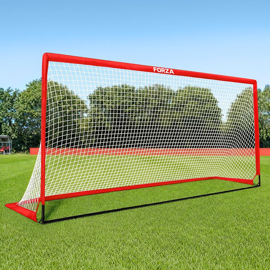 FORZA Square Pop-Up Football Goal [6 Sizes] (Red, 12ft x 6ft, Single Goal)