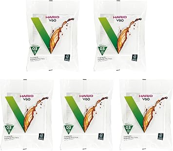 HARIO VCF-03-100W Paper Filter for V60, 03W, 1 to 6 Cups, 500 Sheets, White