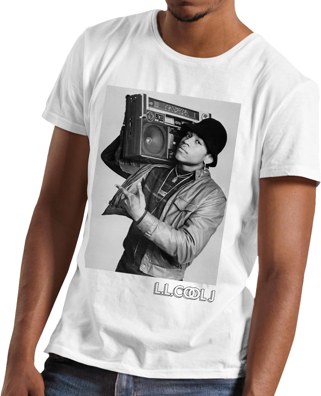 Rock The BellsL.L. Cool J Boombox Photo Men's and Women's Short Sleeve T-Shirt