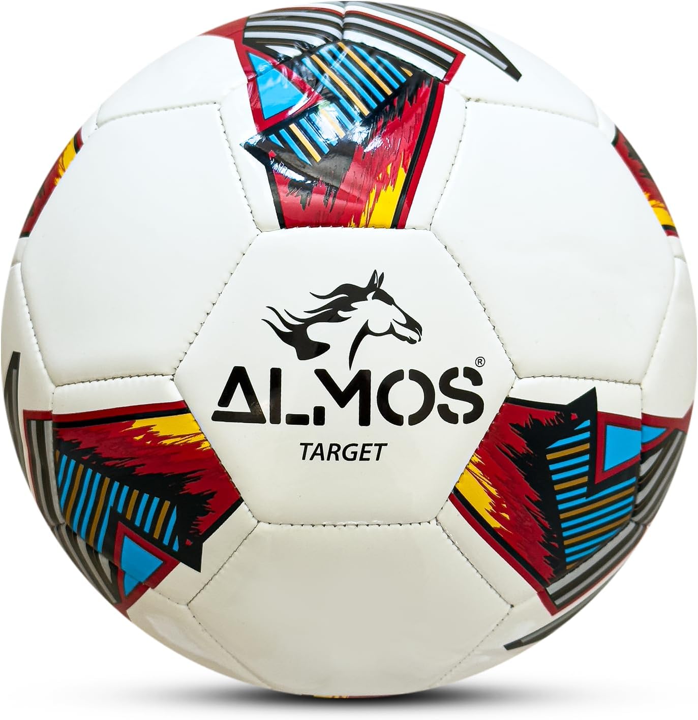 Almos Target Training Soccer Ball – Size 4 & 5for Clubs, Leagues, Match Performance, Indoor & Outdoor Soccer, Suitable for Grass & Astro | 32 Panel, Rubber Bladder