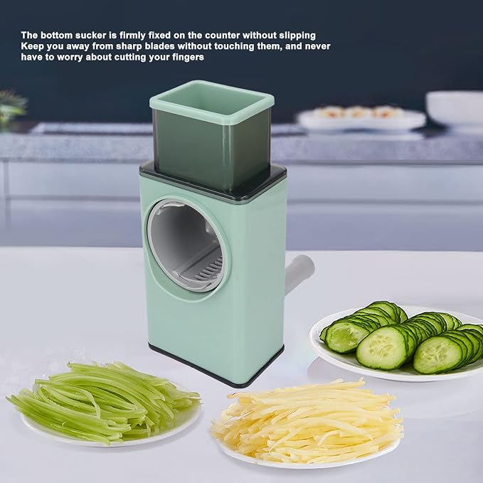 Rallador giratorio multifuncional con mango para verduras miniatura 8