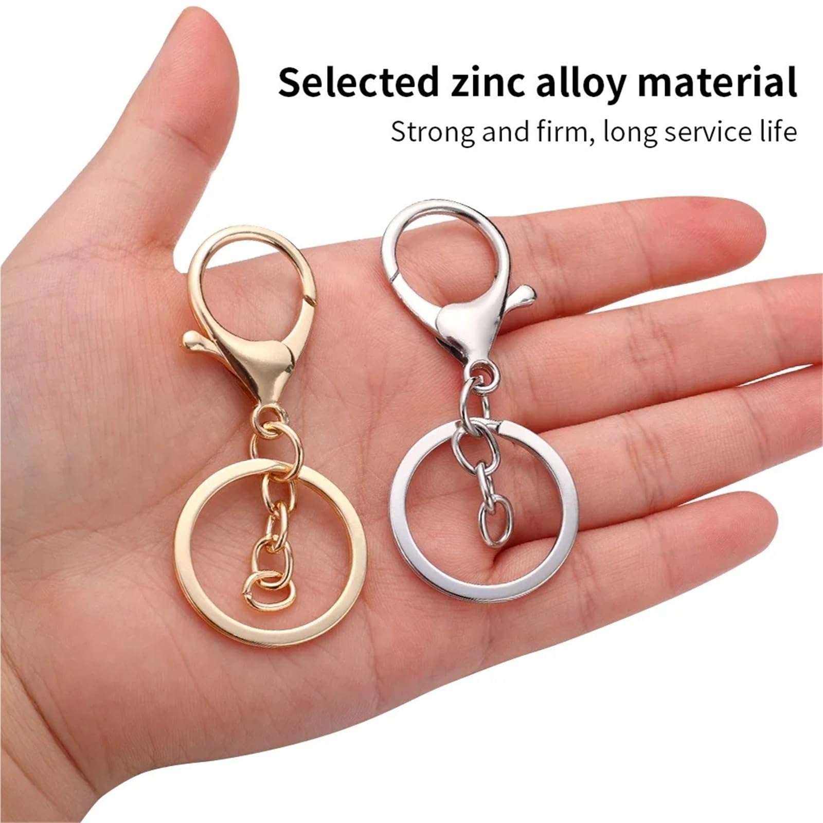 Schlüsselanhänger-Clip 100 Stück Karabinerhaken for Schlüsselbänder mit Schlüsselringen, Metall-Schlüsselanhänger, Karabinerhaken for Schlüsselanhänger, Schmuck, DIY-Bastelarbeiten for Schlüsselanhäng