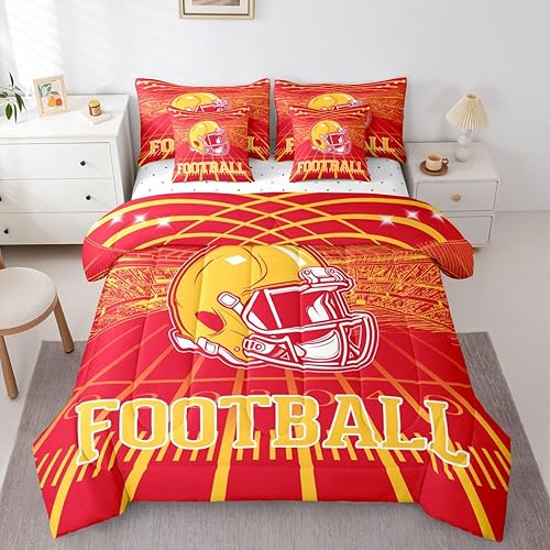 Erosebridal Football Seasonal Color Bed Set Football Bedding, 3D Sports Fan Gift