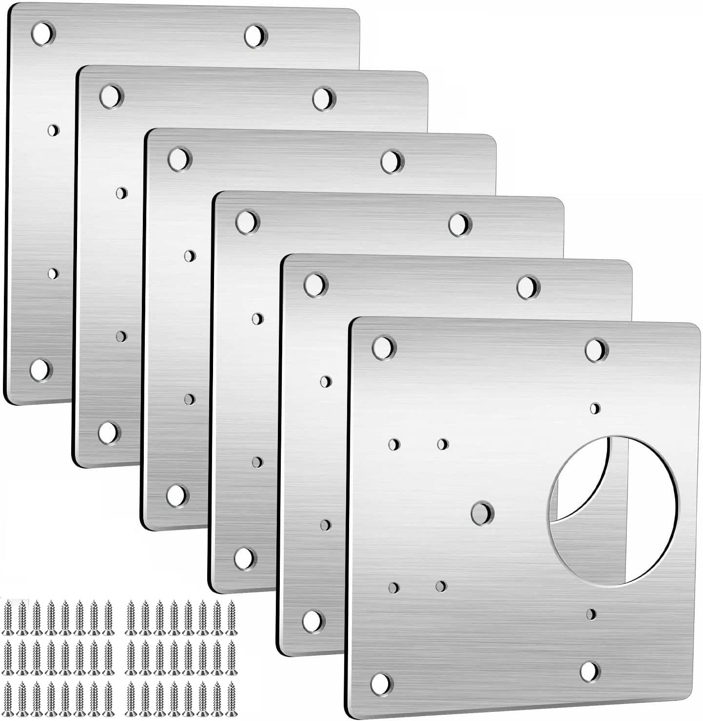 Cabinet Hinges Repair Plate,Stainless Steel Hinge Repair Brackets Kit,Kitchen Cupboard Door Hinge Repair Plate Kit Includes Fixing Screws,Protect Wooden Kitchen Cabinet Door,Furniture(6 PCS)…