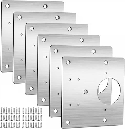 Placa de reparación de bisagras de gabinete, kit de soportes de reparación de bisagras de acero inoxidable, kit de placa de reparación de bisagras