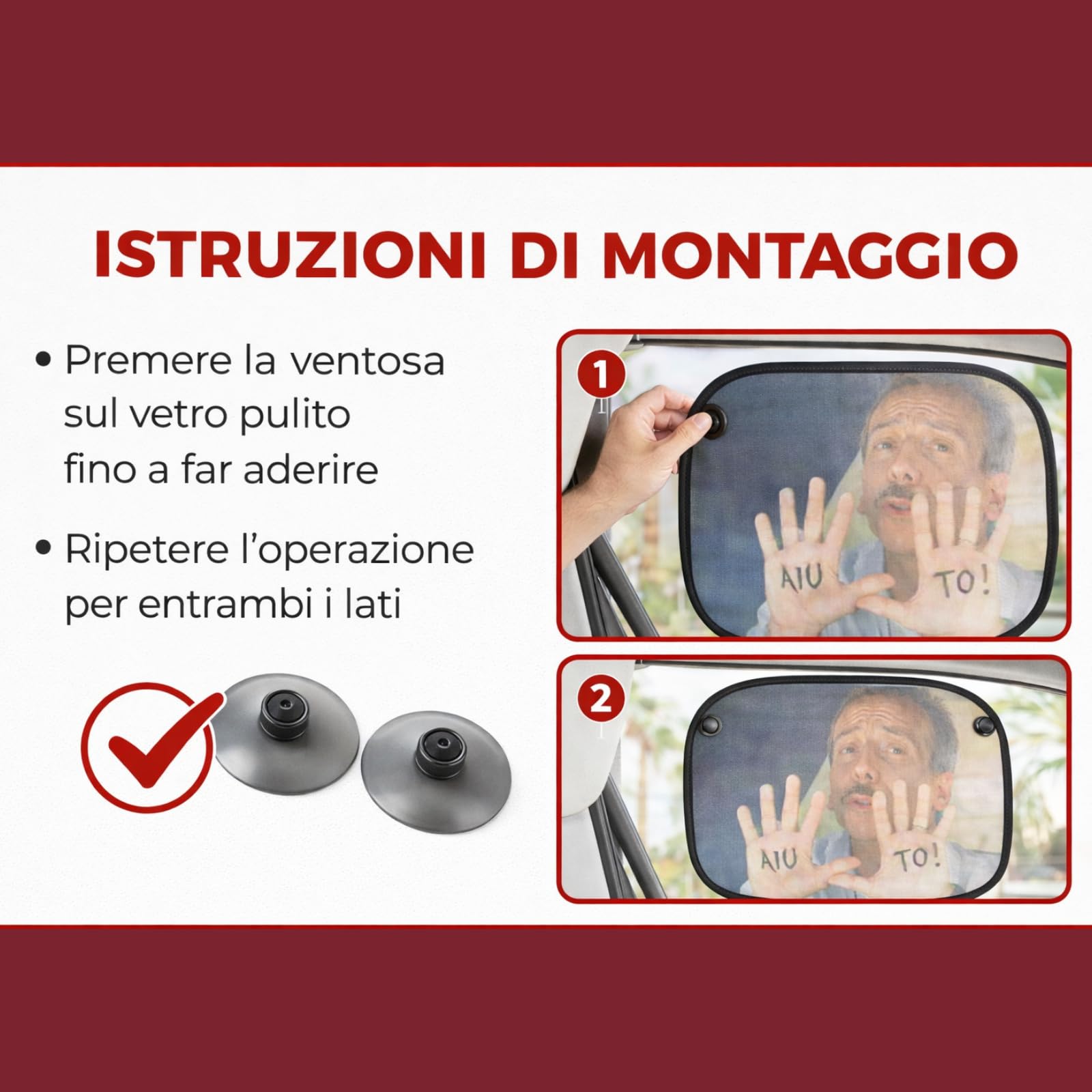 Parasole Auto Bambini 2 Pezzi Tendine Personalizzate UV Protezione