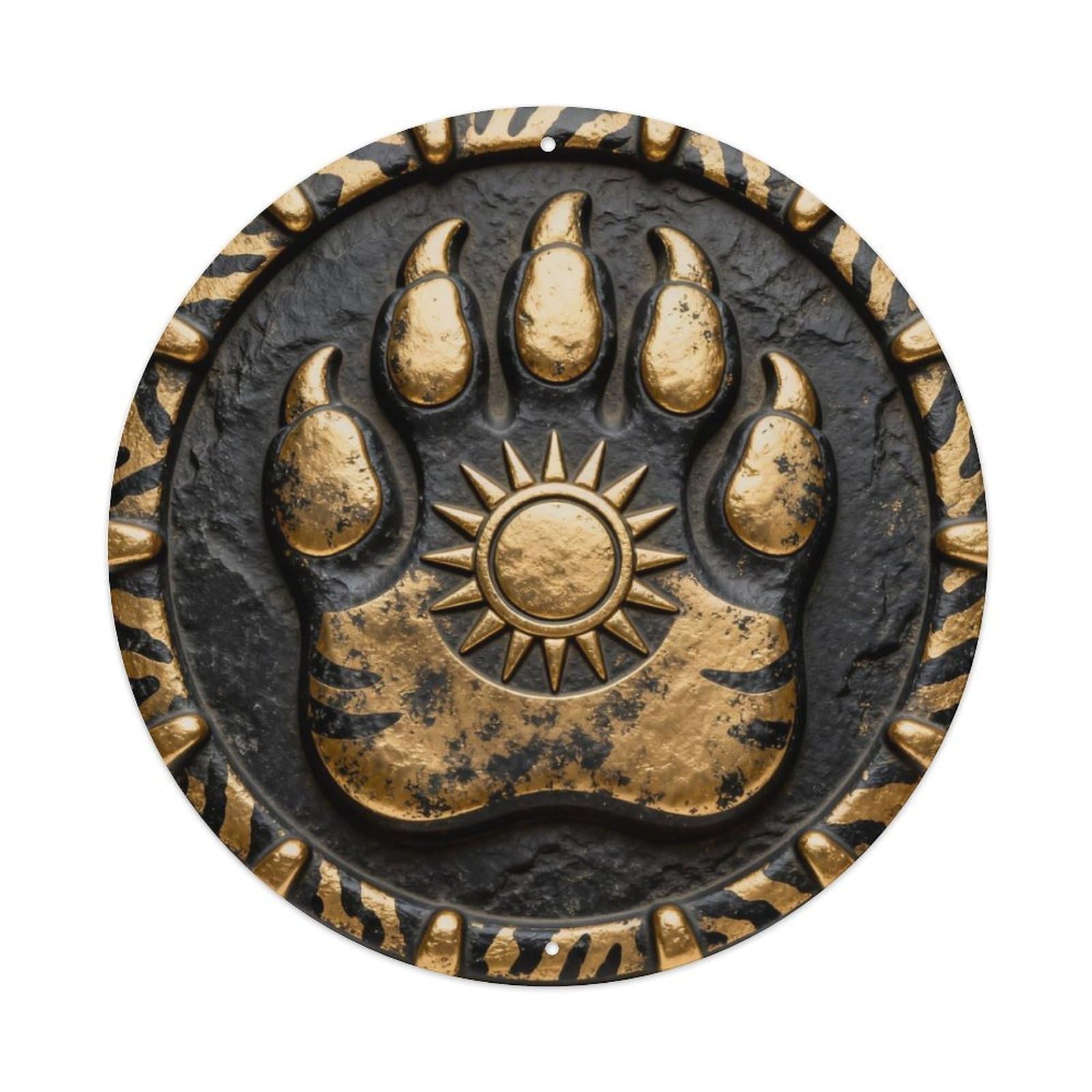 Maya Tiger Sun Power Metal Tin Sign Plaque