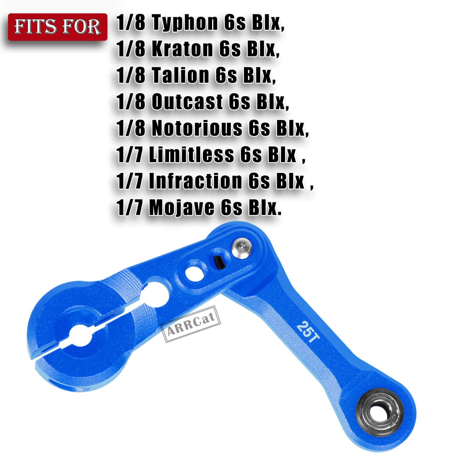 Ezweiji Biellette Servo 25T Aluminium Rouge - Compatible Arrma 1/8 & 1/7 - Remplacement AR340061