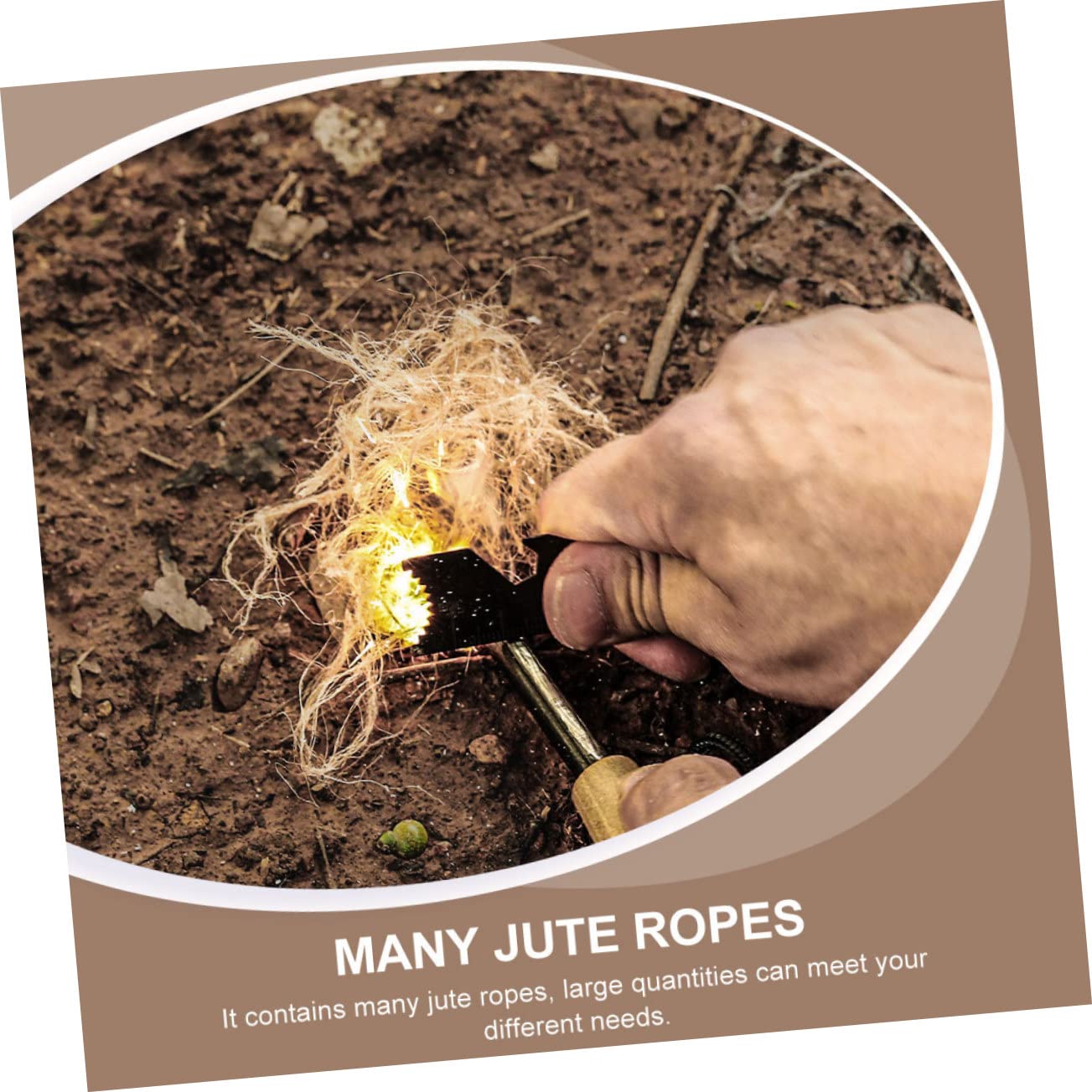 VANZACK 15pcs Jute Ropes Outdoor Fire Practical Wick Cord for Camping Hiking BBQ Combustion-Supporting Easy to Use Safe Versatile Fire Starter Tool